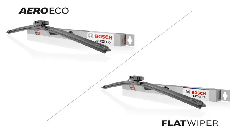 The packaging and a "Bosch AEROECO/FLATWIPER" wiper blade.